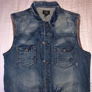 Vintage Custom Sleeveles Polo Jeans Co Jean jacket